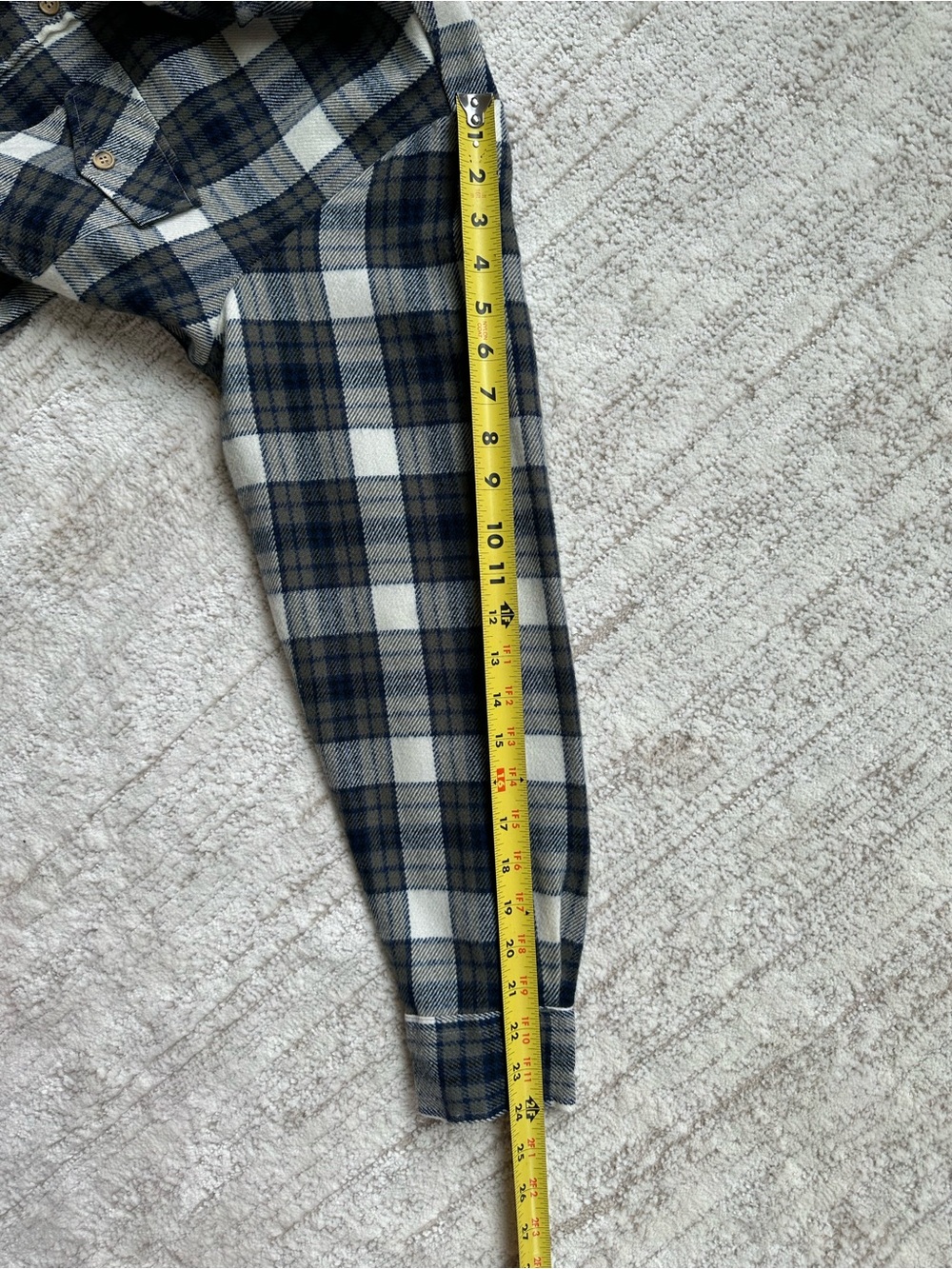Vintage Sears Flannel Button Down Shirt MEDIUM TALL 15-15 1/2 Plaid 100% Acrylic - Picture 10 of 10